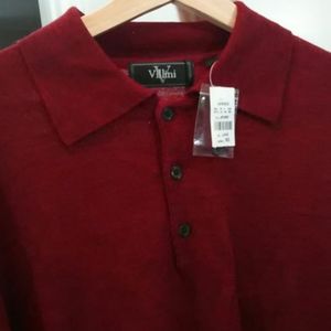 NWT Villini Merino Long Sleeve Wool Pullover Sweater - Large